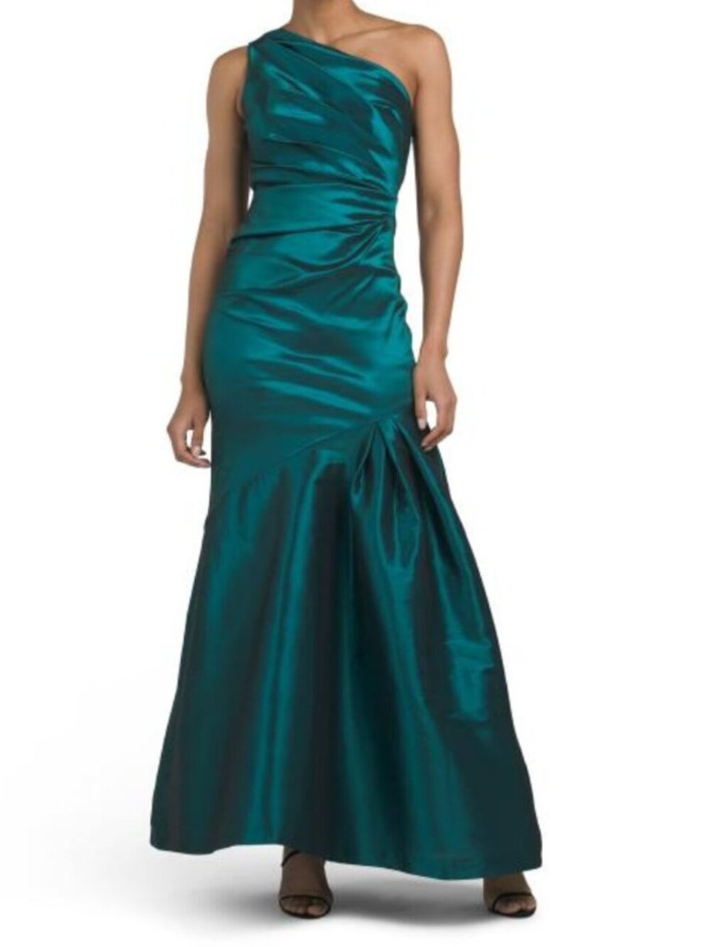 TERI JON One Shoulder Satin Gown